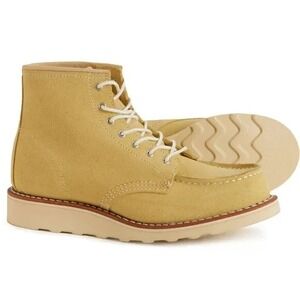 Red Wing 6" Abilene Classic Moc-Toe Boots  Leather Women Sz 8.5 B Butter Beige